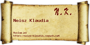 Neisz Klaudia névjegykártya